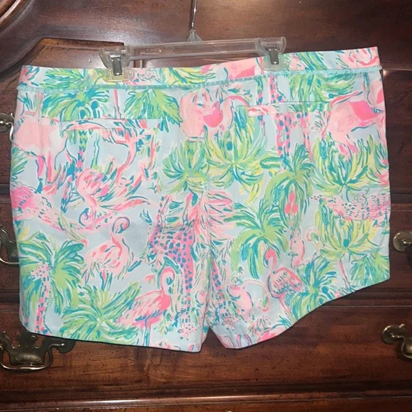 New with tags Lilly Pulitzer size 16 4” Adie Short Seasalt Blue On Parade Print - Picture 14 of 14